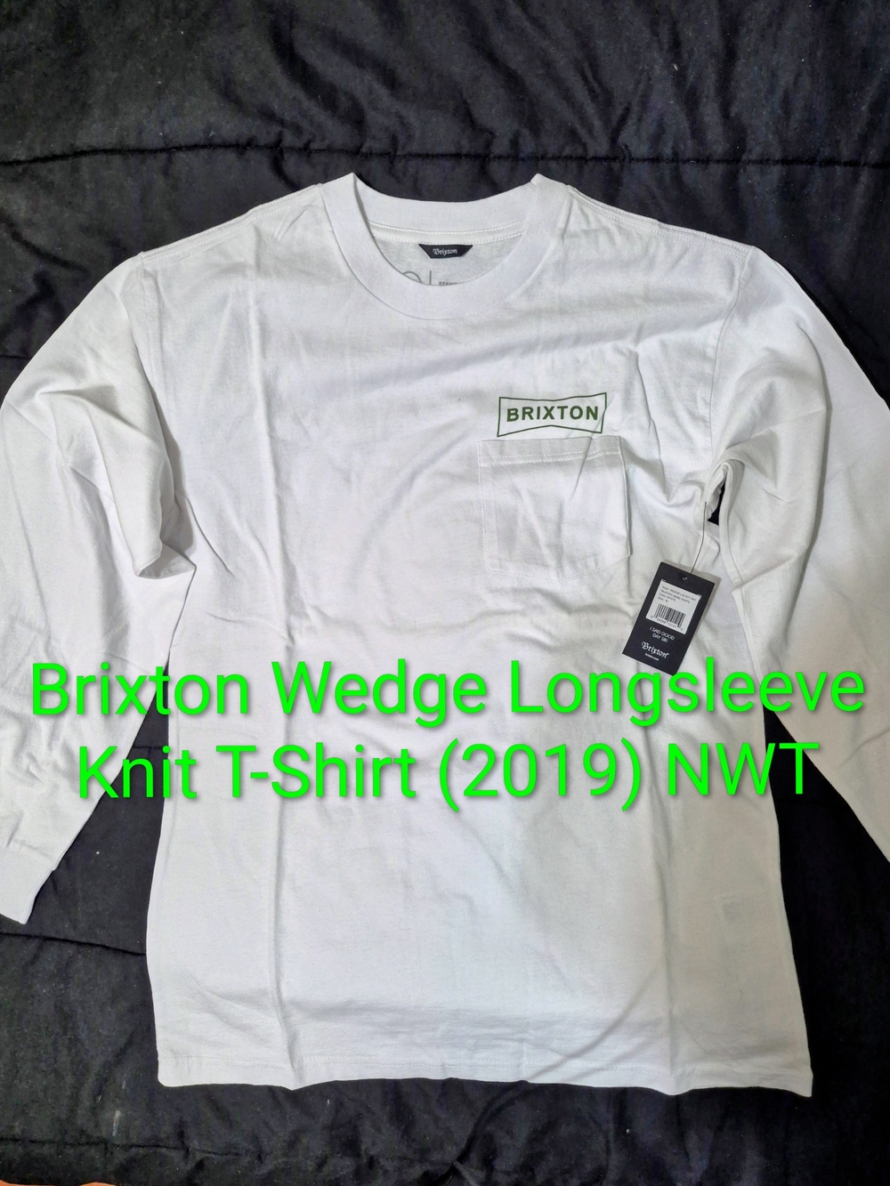 Brixton White Wedge Longsleeve Knit T-Shirt (2019) Sz Med NWT